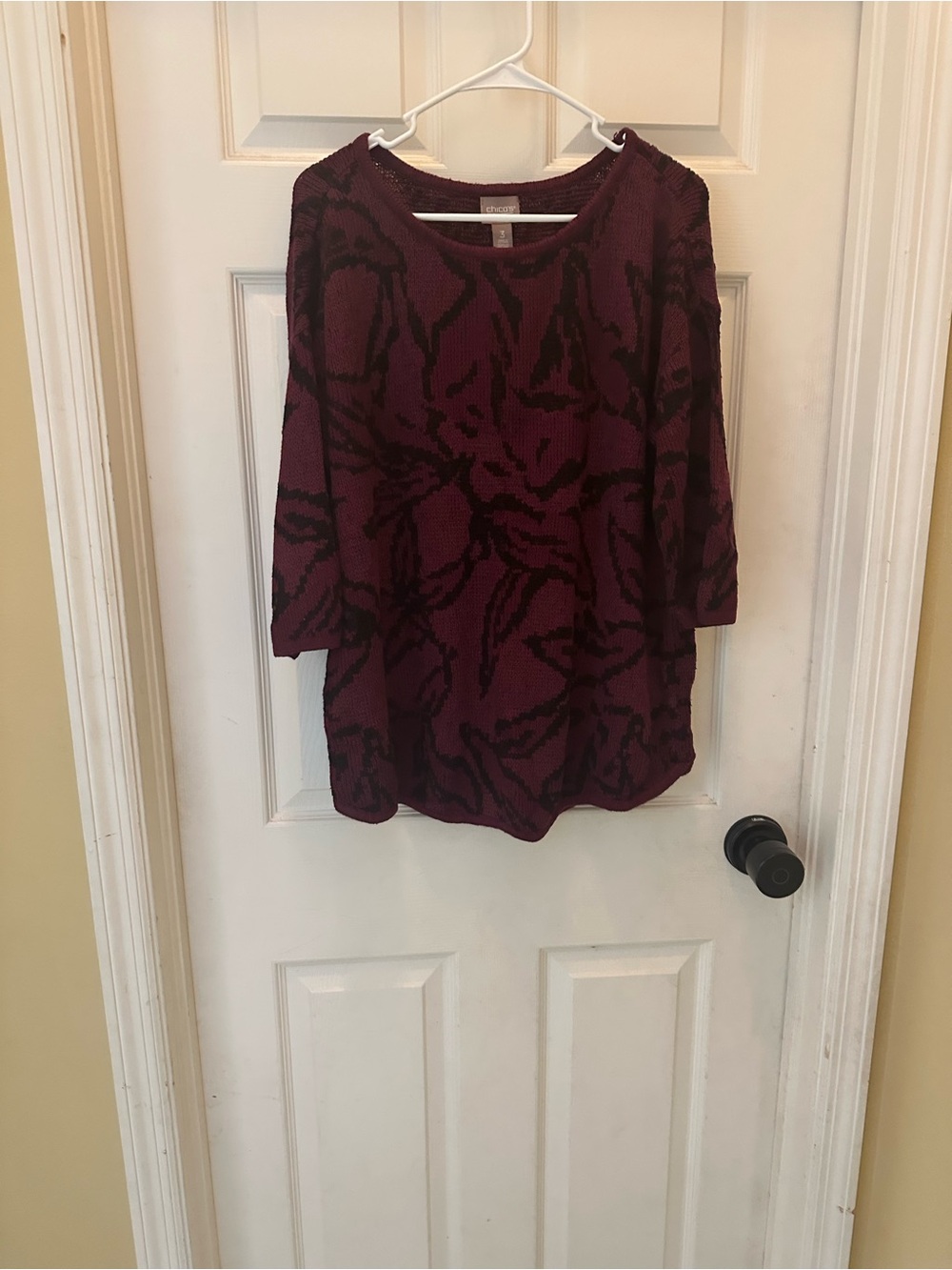 Chico’s Plum Patterned Knit Top